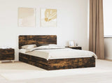 Bed Frame with Drawer Smoked Oak 135 x 190 cm Engineer Wood 3412606