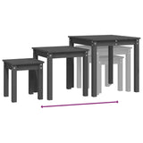 Nesting Tables 3 pcs Grey Solid Wood Pine 824975