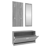 3-in-1 Shoe Cabinet Set Grey Sonoma Engineered Wood 342575