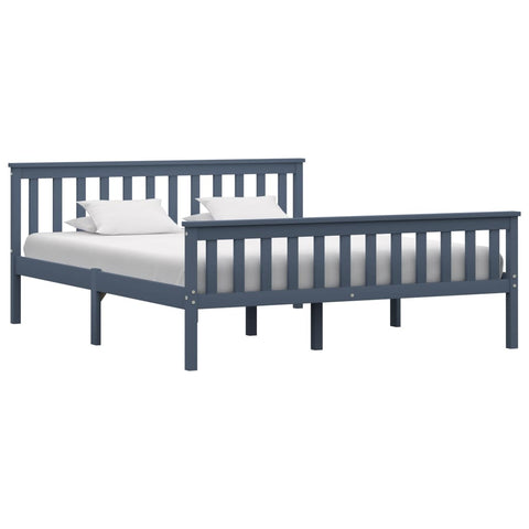 Bed Frame without Mattress Grey Solid Pinewood 160x200 cm 283230