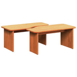 Coffee Table 2 pcs Wax Brown Solid pine wood 873525
