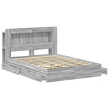 Bed Frame with Storage Grey Sonoma 160 x 200 cm Engineered Wood 3433680