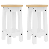 Bar Stools 2 pcs White Solid Wood Pine 4005701