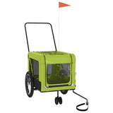 Pet Bike Trailer Green and Black Oxford Fabric and Iron 93941