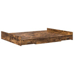 Storage Bed Frame Smoked oak 150 x 200 cm Engineered wood 3335289