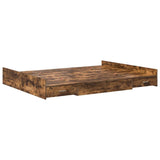 Storage Bed Frame Smoked oak 150 x 200 cm Engineered wood 3335289