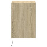 Wall-mounted Bedside Cabinets with LED Lights 2 pcs Sonoma Oak 3307980