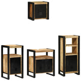 Bathroom Furniture Set with Shelf 4 pcs Brown Solid Mango Wood 3305650