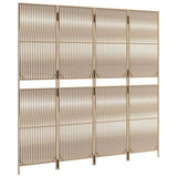 Room Divider 4 Panels Beige Poly Rattan 365379