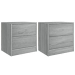 ZNTS Bedside Cabinets 2 pcs Grey Sonoma 40x30x40 cm Engineered Wood 815408