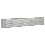 Garden Raised Bed Silver Powder-Coated Steel Large 318972