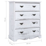 Drawer Cabinet White Paulownia wood Medium Drawer Cabinet 284180