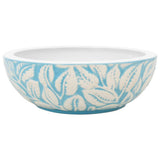 Countertop Basin White and Blue Round 41x14 cm Ceramic 155062
