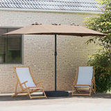 Garden Parasol Taupe 385 x 209 x 244 cm Polyester and Steel 42003278