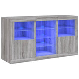 Sideboard with LED Lights Grey Sonoma 123x37x67 cm 3209084