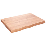 Table Top Light Brown 80x60x cm Treated Solid Wood Oak 3156361
