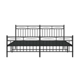 Metal Bed Frame without Mattress with Footboard Black 183x213cm 373714