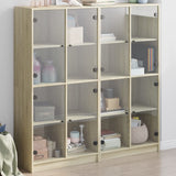 Bookcase with Doors Sonoma Oak 136x37x142 cm Engineered Wood 3206519