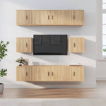 8 Piece TV Cabinet Set Sonoma Oak Engineered Wood 3188673