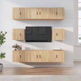 8 Piece TV Cabinet Set Sonoma Oak Engineered Wood 3188673