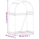 Log Holder Anthracite 80x45x120 cm Galvanised Steel 364559