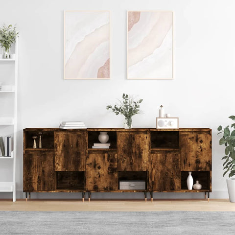 Sideboards 3 pcs Smoked Oak Engineered Wood 3190146