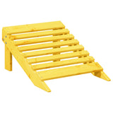 Adirondack Chair with Ottoman Yellow Solid Wood Fir 4007241