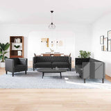 Living Room Couch 3 pcs Black Faux Leather 3385863