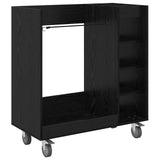 Golf Cabinet with Wheel Plain Black Oak 90 x 45 x 98 cm 899464