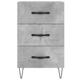 ZNTS Bedside Cabinet Concrete Grey 40x40x66 cm Engineered Wood 827656