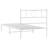 Metal Bed Frame without Mattress with Headboard White 90x190cm 355504