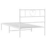 Metal Bed Frame without Mattress with Headboard White 90x200cm 355505
