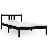 Bed Frame without Mattress Black Solid Wood 100x200 cm 814878