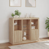 Sideboards with LED Lights 3 pcs Sonoma Oak Engineered Wood 3209123