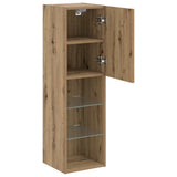 TV Cabinet with LED Lights Artisian Oak 30.5x30x102 cm 857678