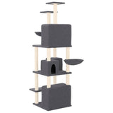 Cat Tree with Sisal Scratching Posts Dark Grey 180 cm 171602