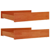 Bed Drawers 2 pcs Wax Brown Solid Wood Pine 847169