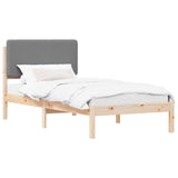 Bed Frame with Upholstered Headboard Light Grey 100 x 200 cm 877929