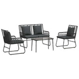 Garden Furniture Set 4 pcs Black and Anthracite Poly Rattan 3379040