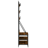 Clothes Rack with Shoe Storage Smoked Oak 100x40x184 cm 837859
