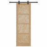Sliding Door Set Manual Natural and black 78 x 232 cm 3333614