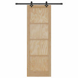 Sliding Door Set Manual Natural and black 78 x 232 cm 3333614