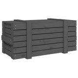 Storage Box Grey 91x40.5x42 cm Solid Wood Pine 825000