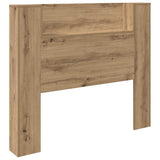 Storage Headboard with LED Artisan Oak Engineered Wood 3418655