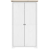 Wardrobe "BODO" White and Brown 99x53,5x173 cm Solid Wood Pine 355060
