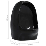 Wall Hung Urinal with Flush Valve Ceramic Black 143988
