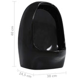 Wall Hung Urinal with Flush Valve Ceramic Black 143988