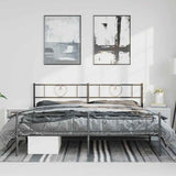 Metal Bed Frame without Mattress with Footboard Black 183x213cm 355486