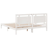 Extra Long Bed Frame without Mattress White 180x220 cm Solid Wood 3309206