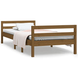 Bed Frame without Mattress Honey Brown 75x190 cm Small Single Solid Wood Pine 821642